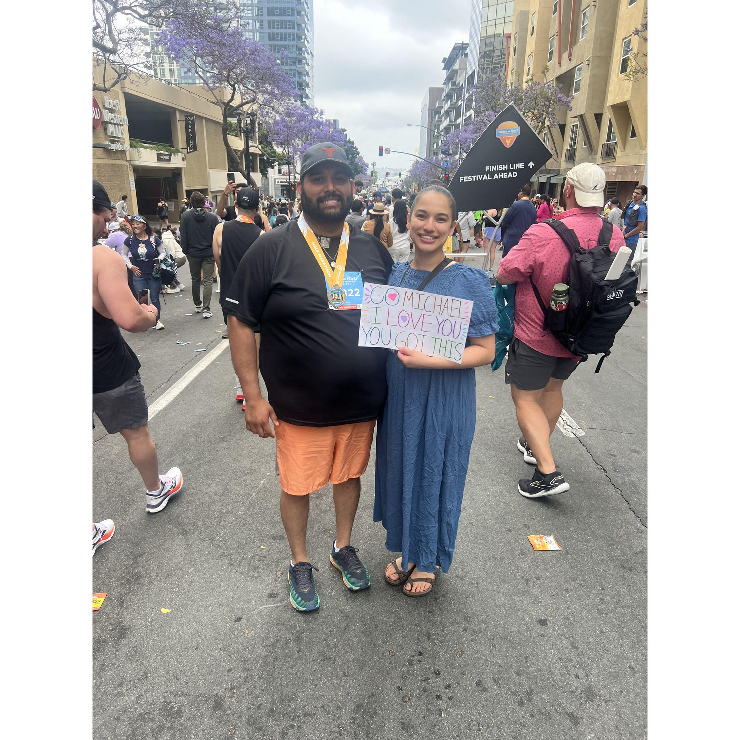 Michael had just finished a half marathon here!
