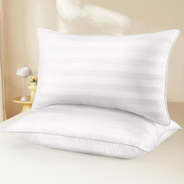 HEYCUZI King Size Bed Pillows Set of 2 - Breathable Premium Down Alternative Pillows for Side, Back, and Stomach Sleepers Hotel Quality Fluffy Soft Cooling Microfiber Fill Skin-Friendly