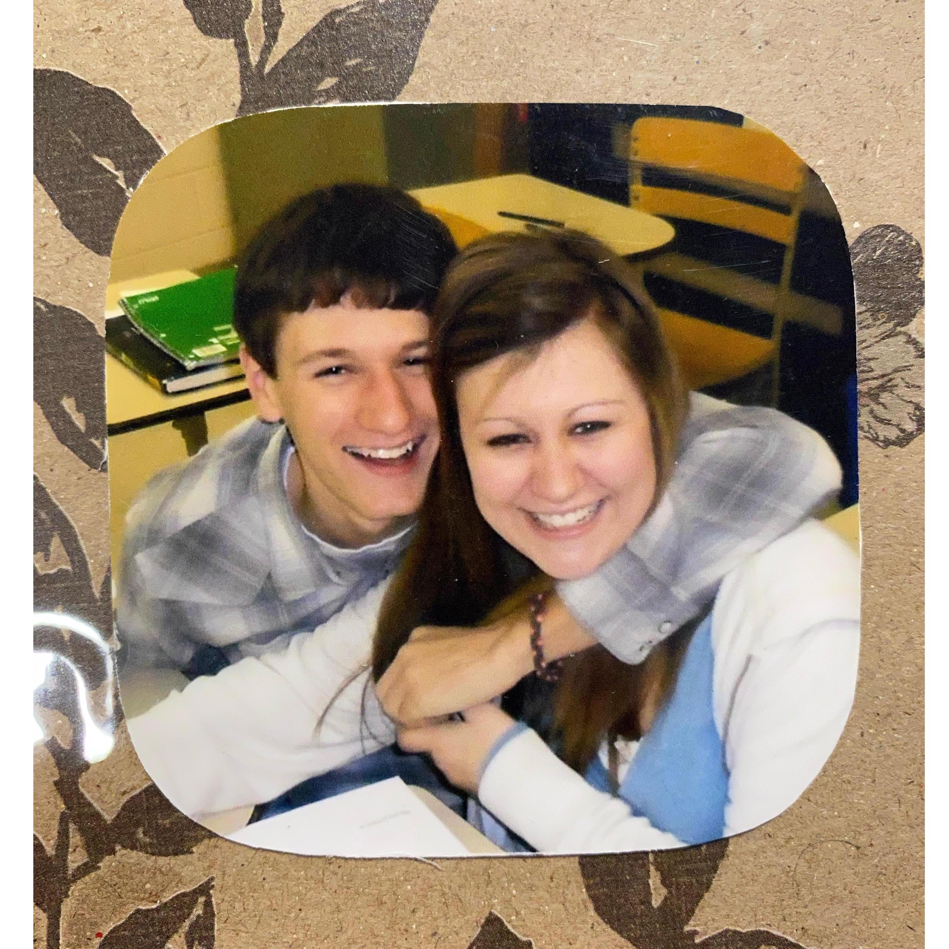 Back when we were babies! This was taken our SENIOR year of high school in college class!