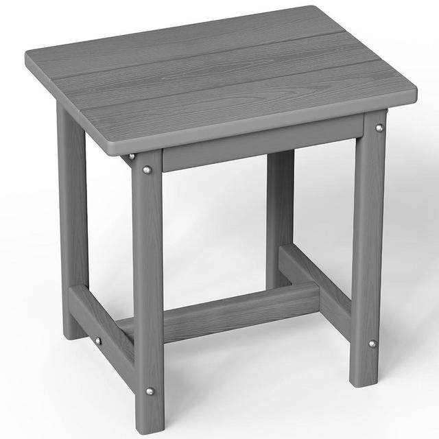 SUUNYN Outdoor Side Table – 17" HDPE Adirondack Side Table,Sturdy Small Outdoor Side Table Porch Table,Weather-Resistant & Easy Assembly Patio End Table for Garden, Balcony, Porch & Poolside (Grey)