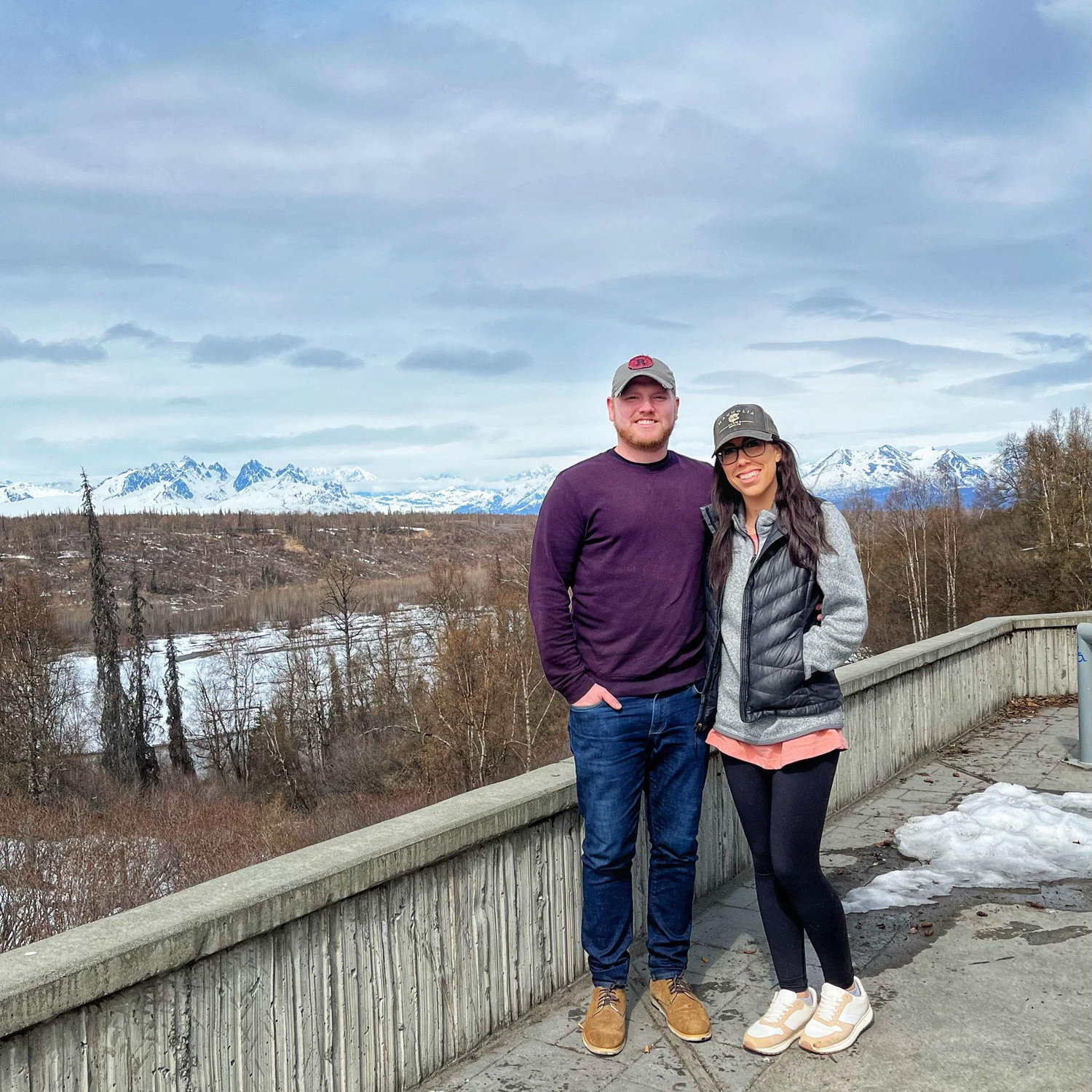Mount McKinley in the back :) on our trip to Alaska! Malia found out she was accepted into medical school about an hour before this photo was taken - May 2022