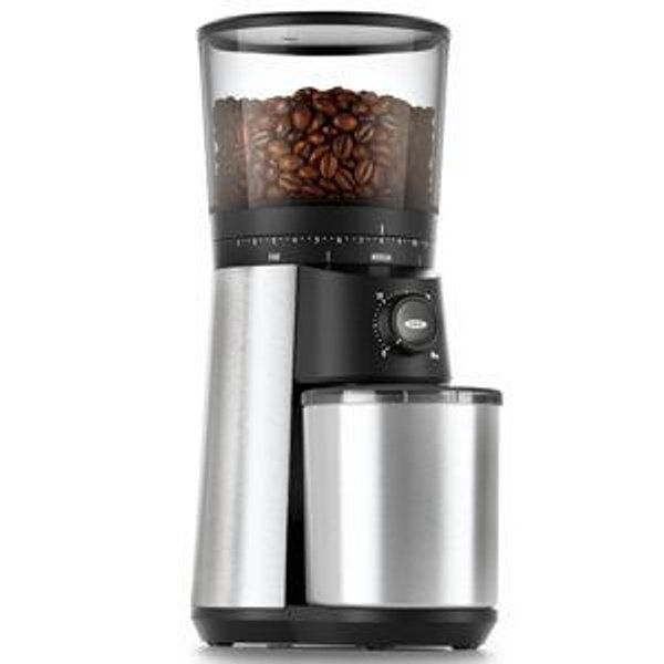 OXO Brew Conical Burr Coffee Grinder - Silver, Stainless Steel Burrs, One-Touch Automatic Smart Grind