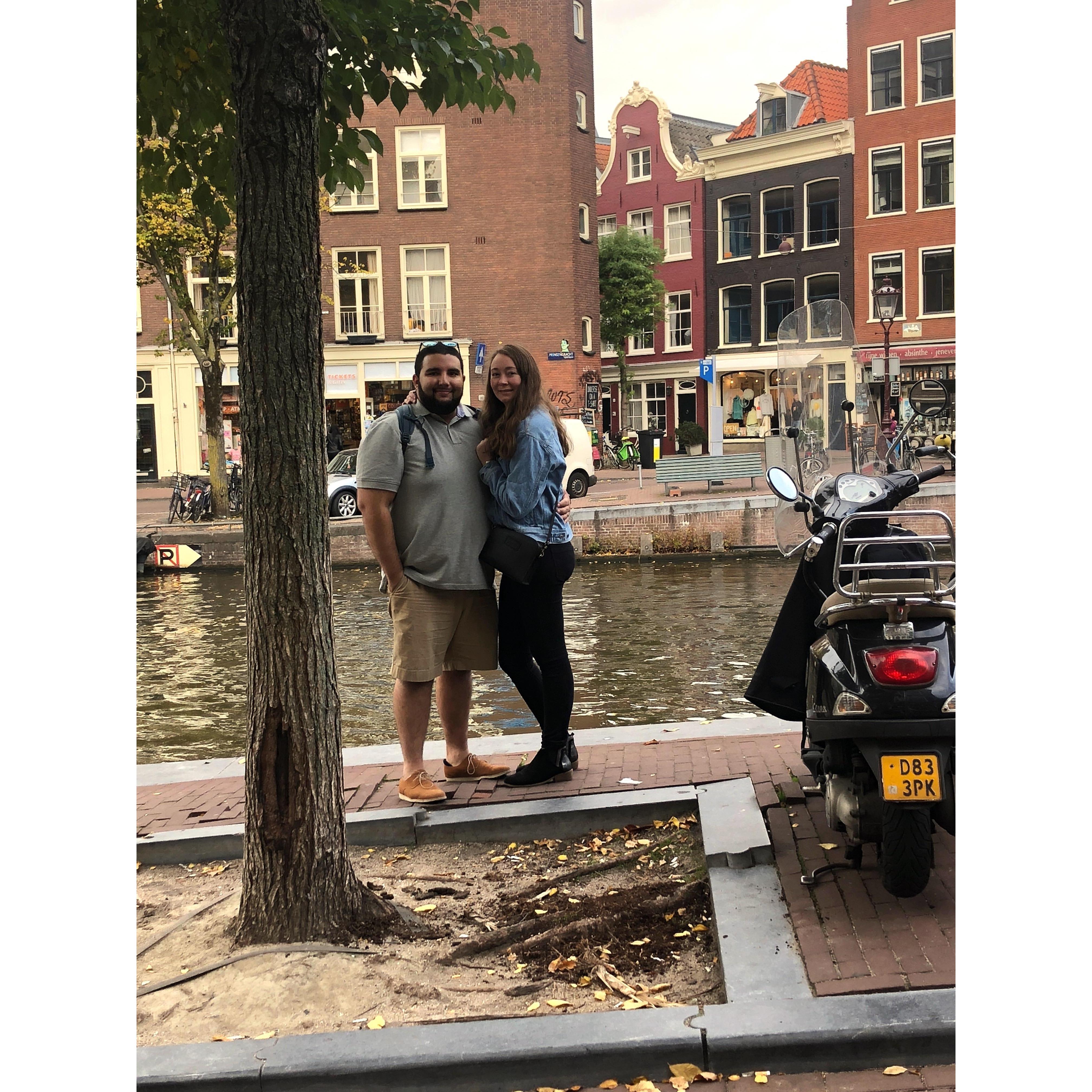 Us in Amsterdam on our first time abroad together.