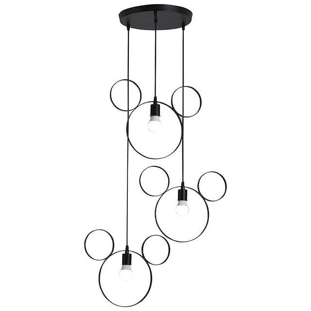 Cartoon Mouse Pendant Light Creative Personality Iron Chandelier Cute Fun Children's Bedroom Ceiling Lamp Shade Wrought Iron Hanging Lights for Cafe Dining Room Bedroom (Three Heads)