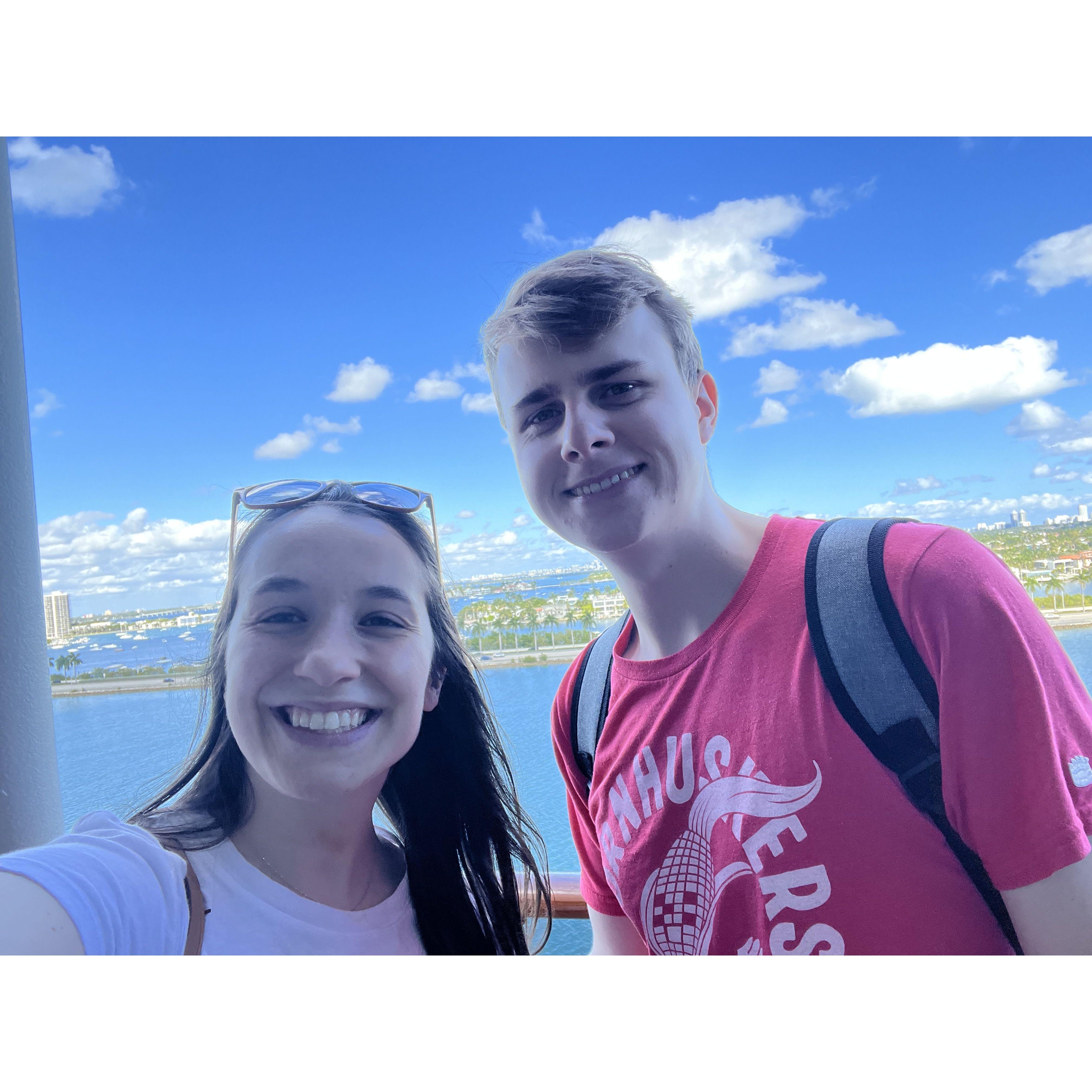 Right before setting off on a cruise!
