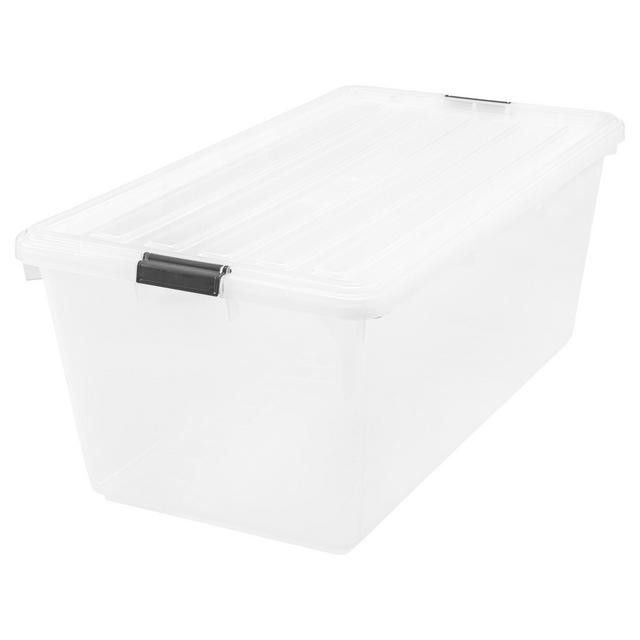 IRIS 91qt Buckle Down Plastic Storage Bin Clear