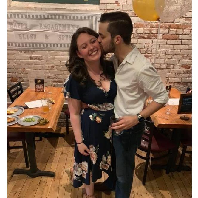 A cute photo from our engagement party!