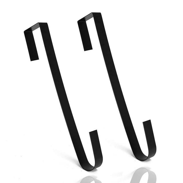 2PCS Wreath Hangers for Front Door, 15" Wreath Hangers, Indoor or Outdoor Over The Door Wreath Hook Hanger for Easter Spring Halloween Xmas Wreath Decorations, Steel Material, 20lb Load Bearing