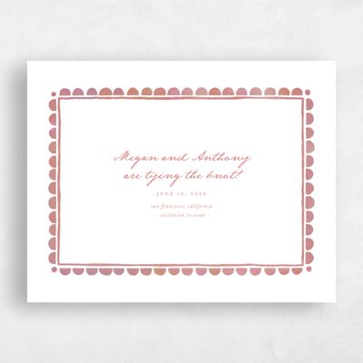 Coral, Pink Wedding Save the Date - Fayvel Landscape