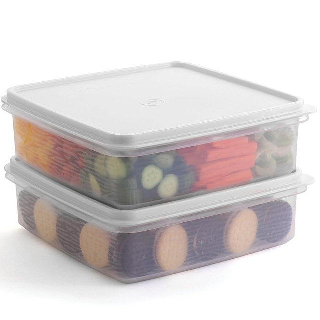 Plastic Storage Containers with Lids – 2-Pack 3L Cupcake Carrier – Leakproof Cookie Storage Containers Airtight – BPA-Free Plastic Containers with Lids for Food Storage, Meal Prep, Leftovers, Cupcakes