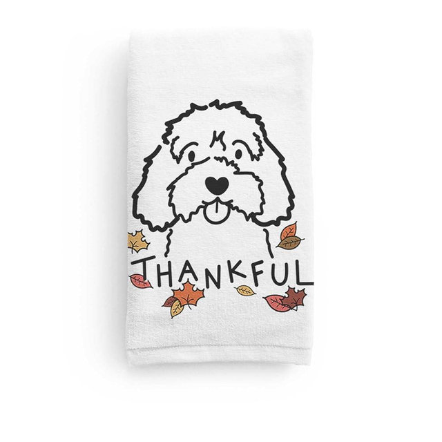 Inkopious Thankful Cavapoo Terrier Decorative Hand Towel - Fall & Autumn Home Decoration