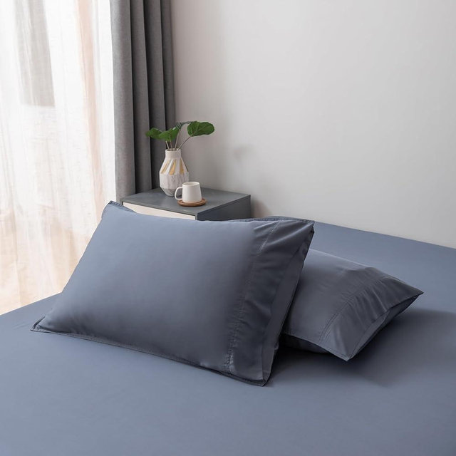 Bella Coterie | Luxury King Size Pillowcase Set | Organically Grown Viscose Made from Bamboo | Ultra Soft | Cooling | 2 Pcs [Slate Blue]