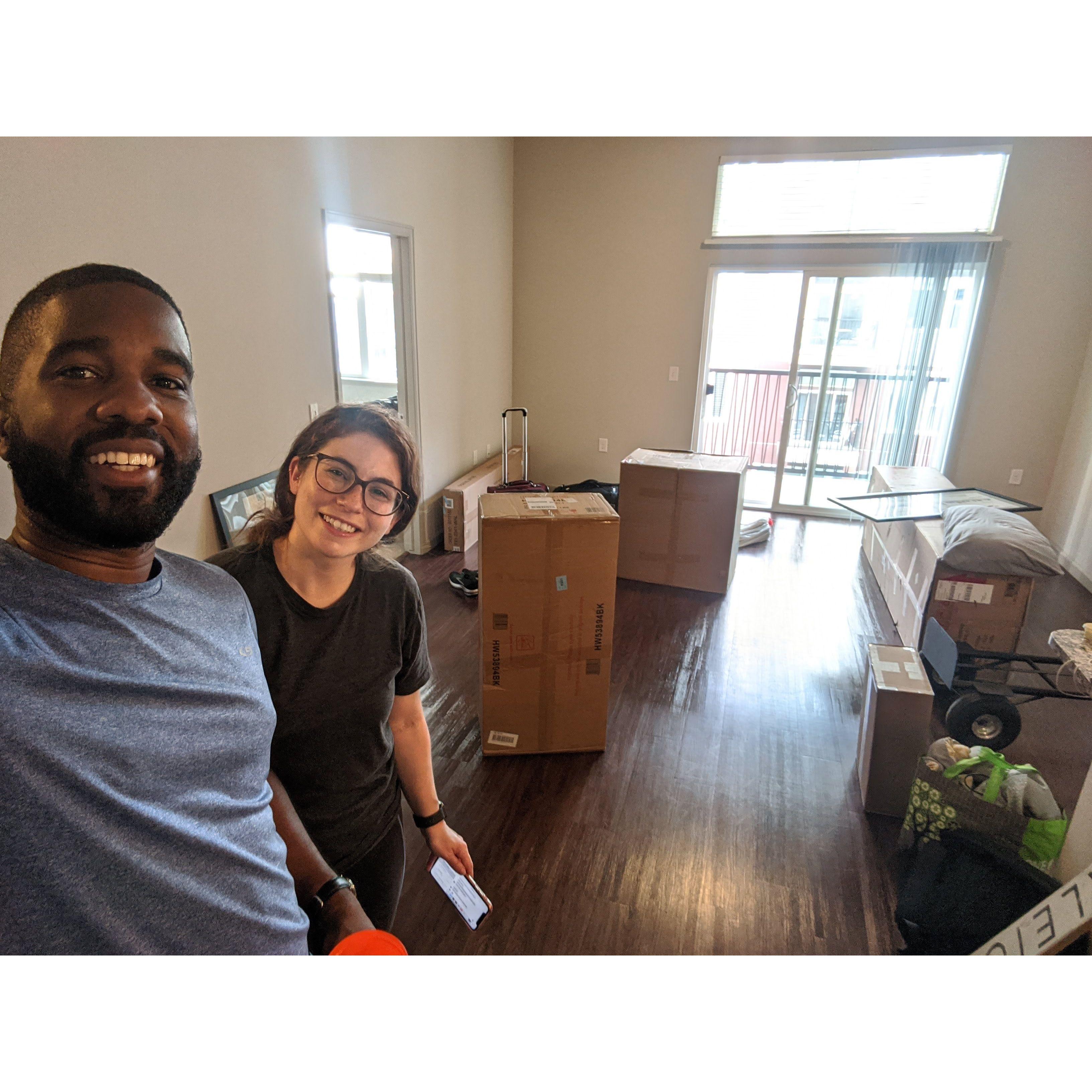 The day we moved in together (in Denver, CO, mid-pandemic)!