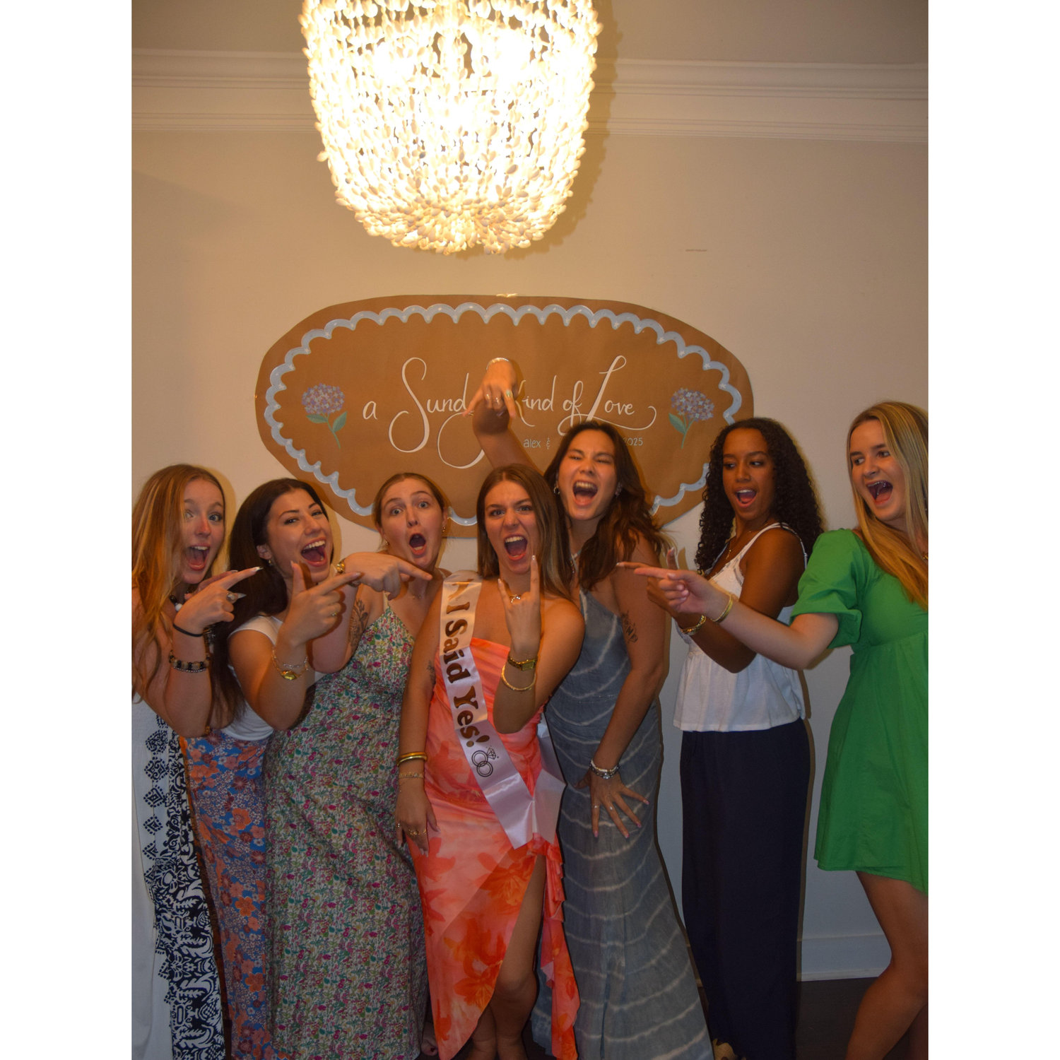 The girls who helped Joshua plan Ale'x engagement