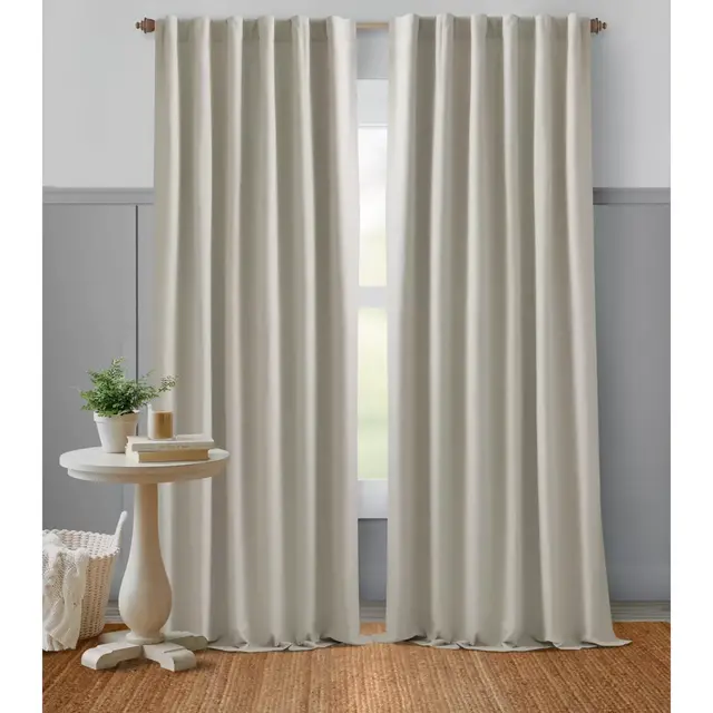 Bee & Willow™ Home Textured Weave 95-Inch Rod Pocket Curtain Panel in Pumice (Single)
