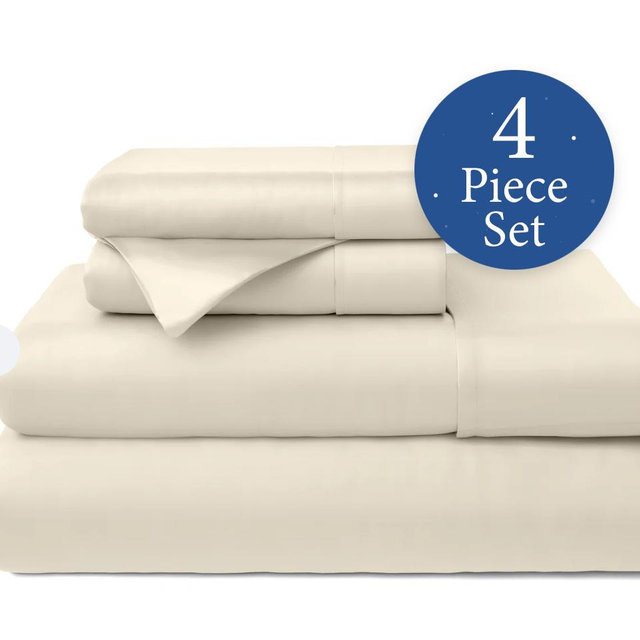 100% Bamboo Bed Sheets - Twin / Cream