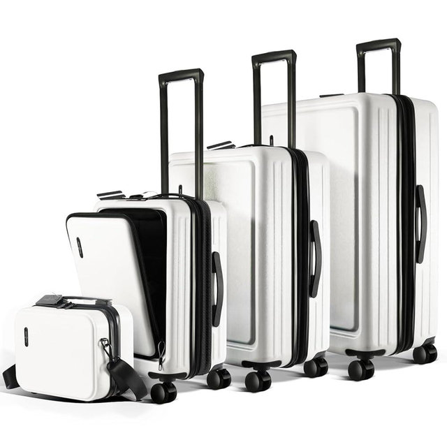 Hard Shell Luggage Sets with Spinner Wheels 4 Piece, Expandable Large Suitcases with TSA Lock, Travel Large Suitcase Set, White Luggage Set