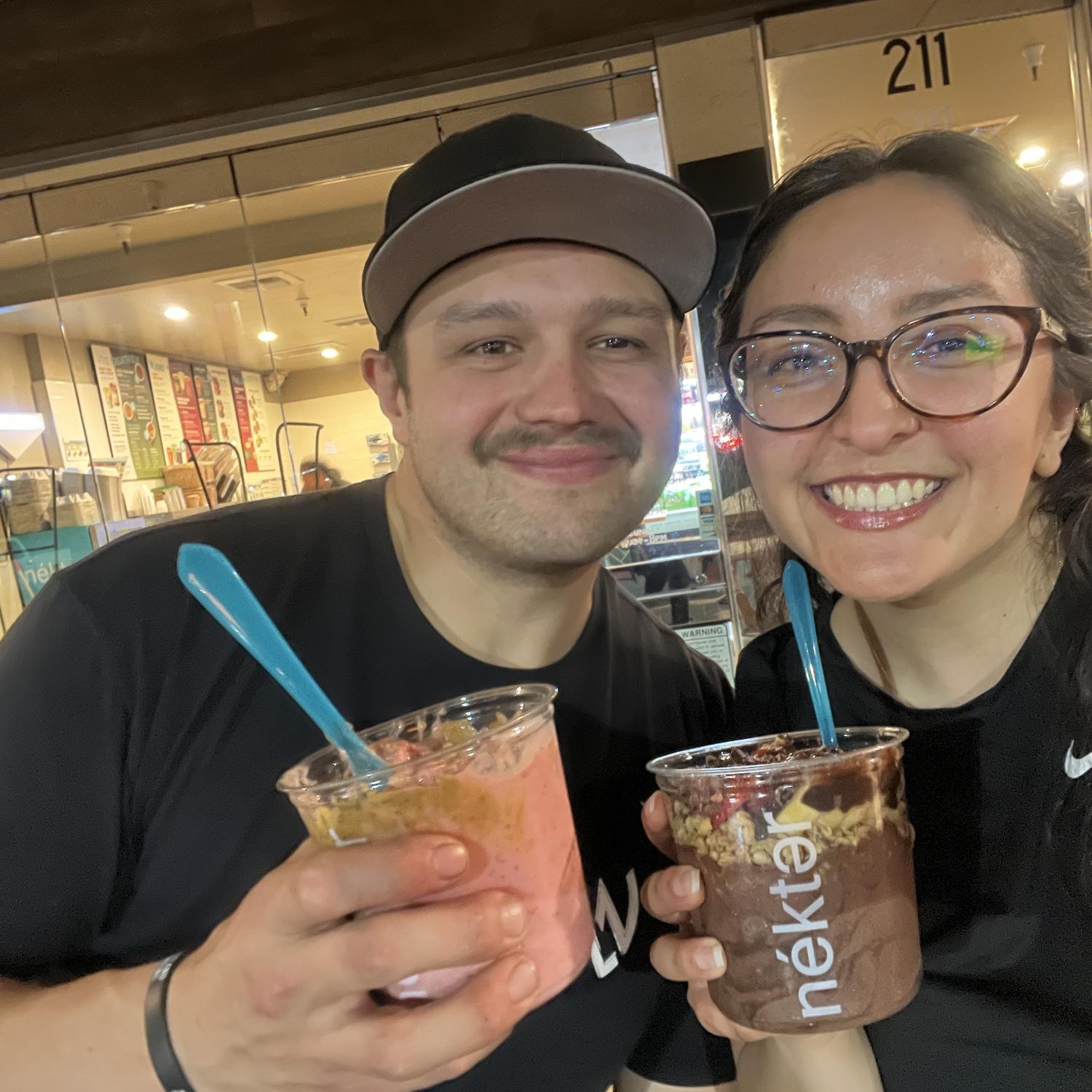 His first açaí bowl!