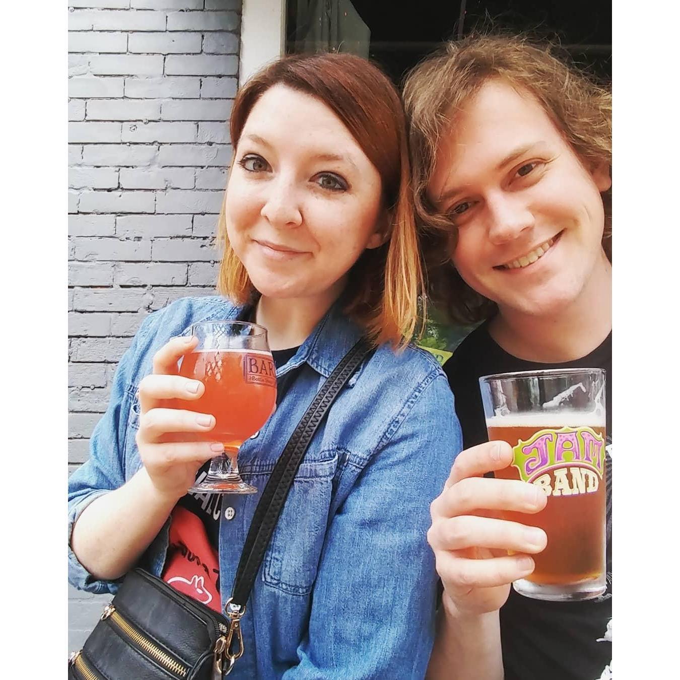 Enjoying local beers in Chattanooga, TN. April '19