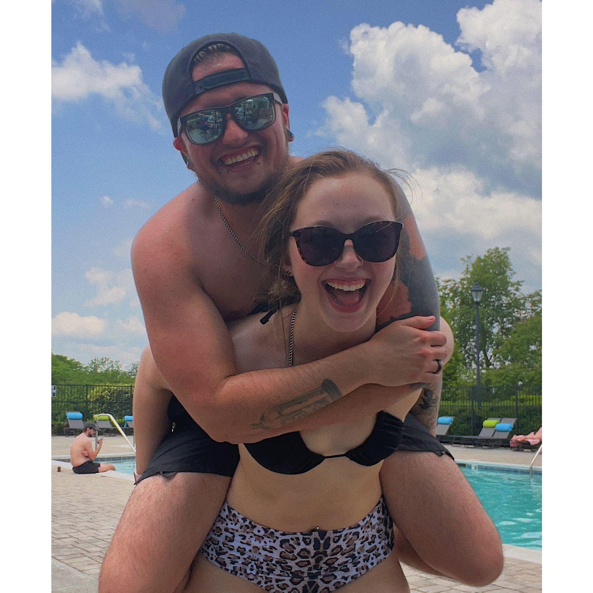 Taylor's favorite during the summer is pool days.