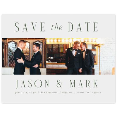 Bright Gray, Grey Wedding Digital Save the Date - Melina Multiphoto