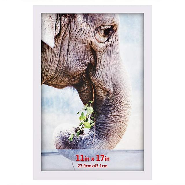 RPJC 11x17 inch Solid Wood Poster Frames for Wall Mounting Hanging Picture Frame White