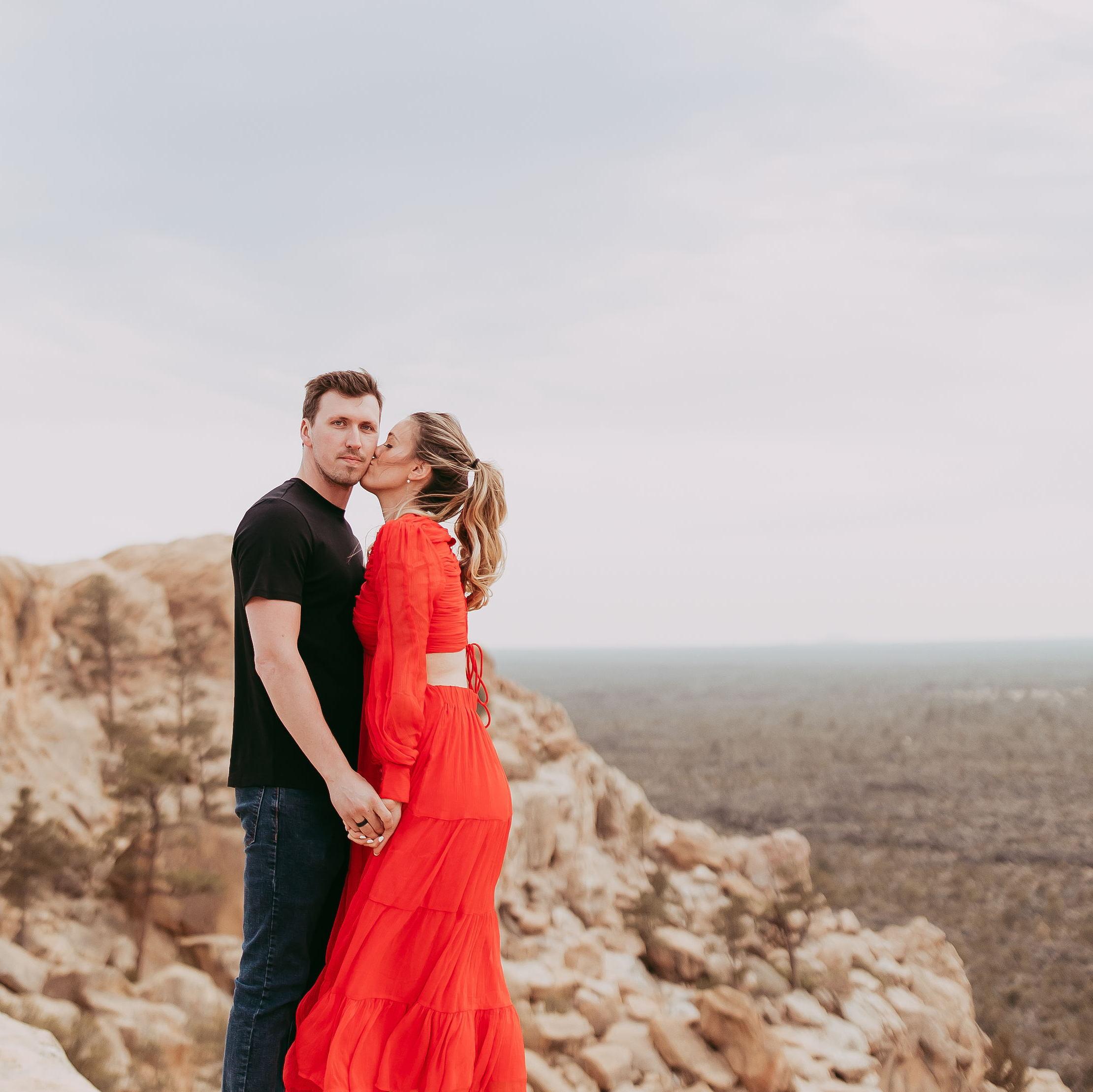 Engagement photos were taken by Ashley Shaw who is out of Albuquerque! Location was El Malpais, NM!