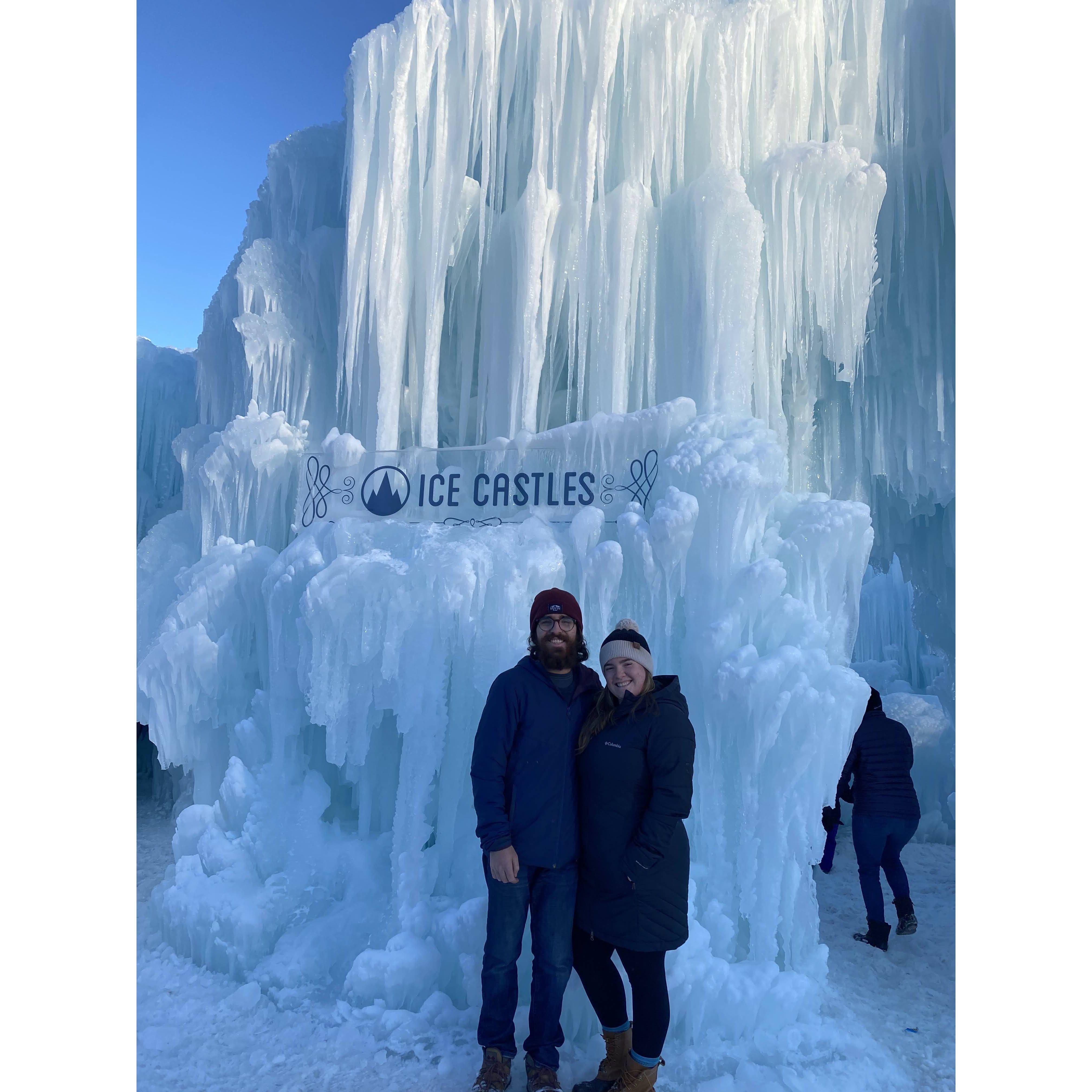 The ice castles in Midway UT, you feel like you are in the movie frozen! It is amazing