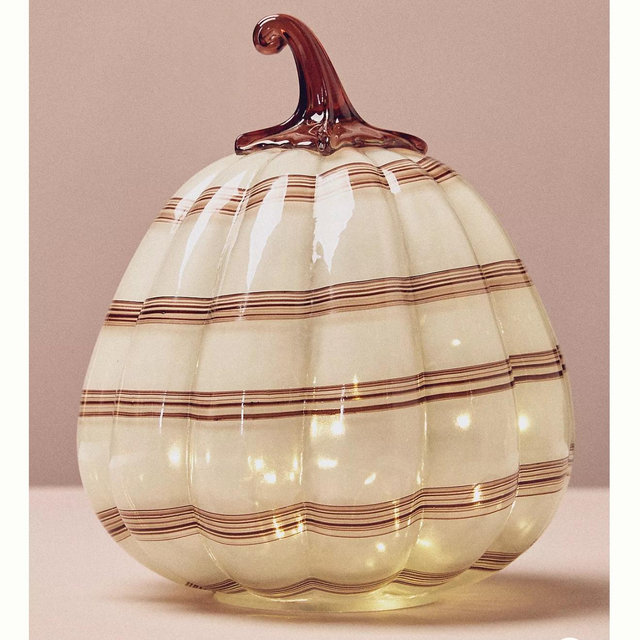 Swirl Decorative Glass Pumpkin