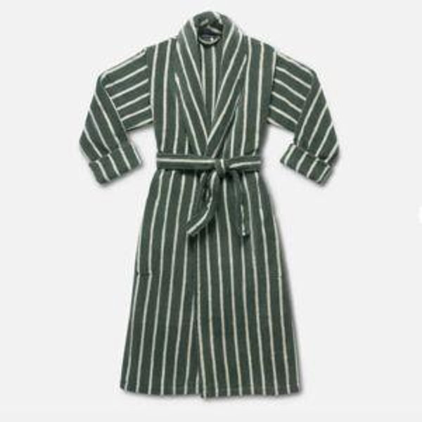 Super-Plush Robe (Green Stripe XL)