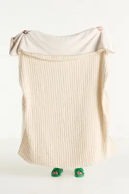 Mira Cotton Sherpa Fleece Reverse Woven Throw Blanket