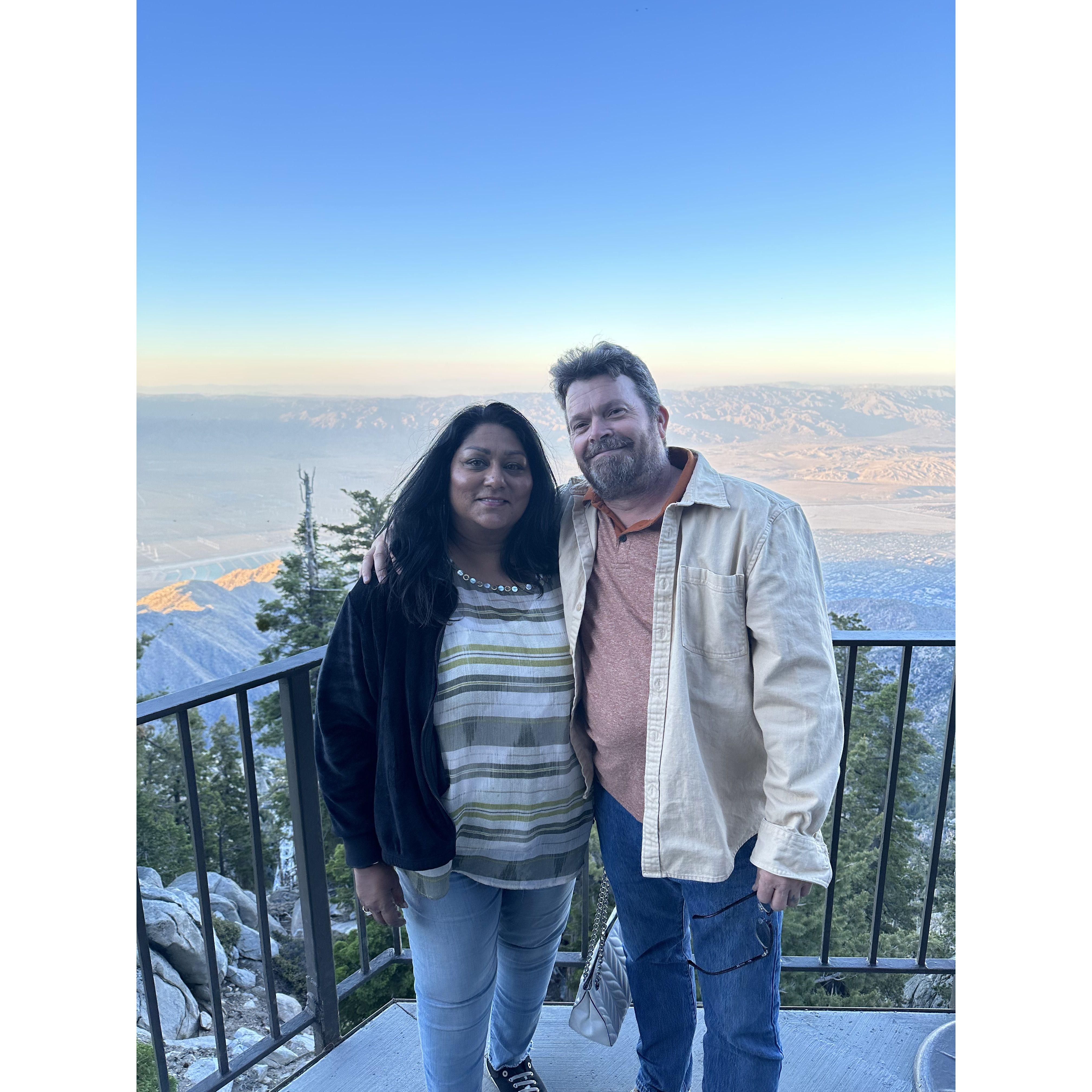 Palm Springs tram to the top, overlooking the valley