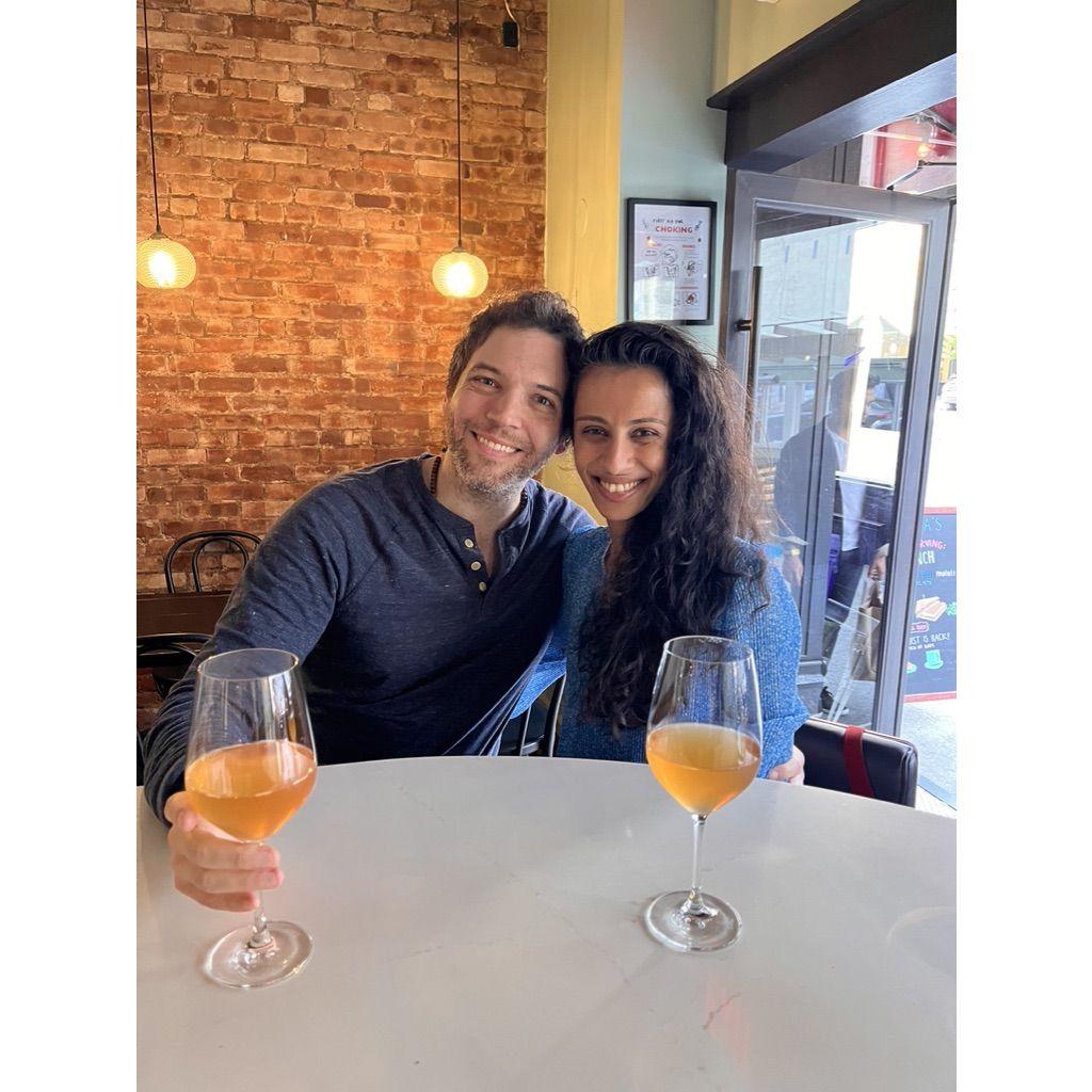 Celebrating after we picked out our engagement ring!