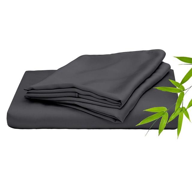 ettitude Bamboo Lyocell Basic Sheet Set (Fitted Sheet & Pillowcases Only), Slate (Grey), King- Breathable Sheets, Bamboo Bedding, Sateen, Silky-Soft, Deep Pockets, Sustainable Fabric, CleanBamboo