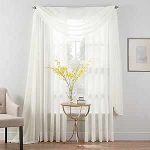 Smart Sheer™ Insulated Crushed Voile Rod Pocket Sheer Window Curtain Panel