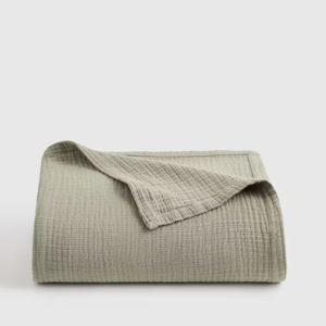 Organic Airy Gauze Blanket in Dried Sage