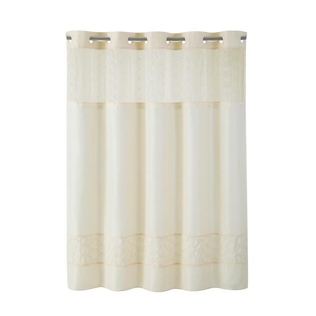 Solid Shower Curtain Vanilla - Hookless