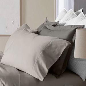 Boll & Branch, Percale 4-Piece Hemmed Sheet Set, Pewter, King w/ Standard Cases