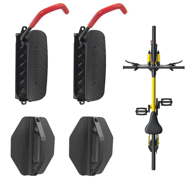 UmeHome Swivel Bike Wall Mount, Bike Hangers for Garage, Space-Saving Bike Storage, Sturdy Bicycle Rack Can Holds Up to 77 lbs, Easy Install, 2 Pack