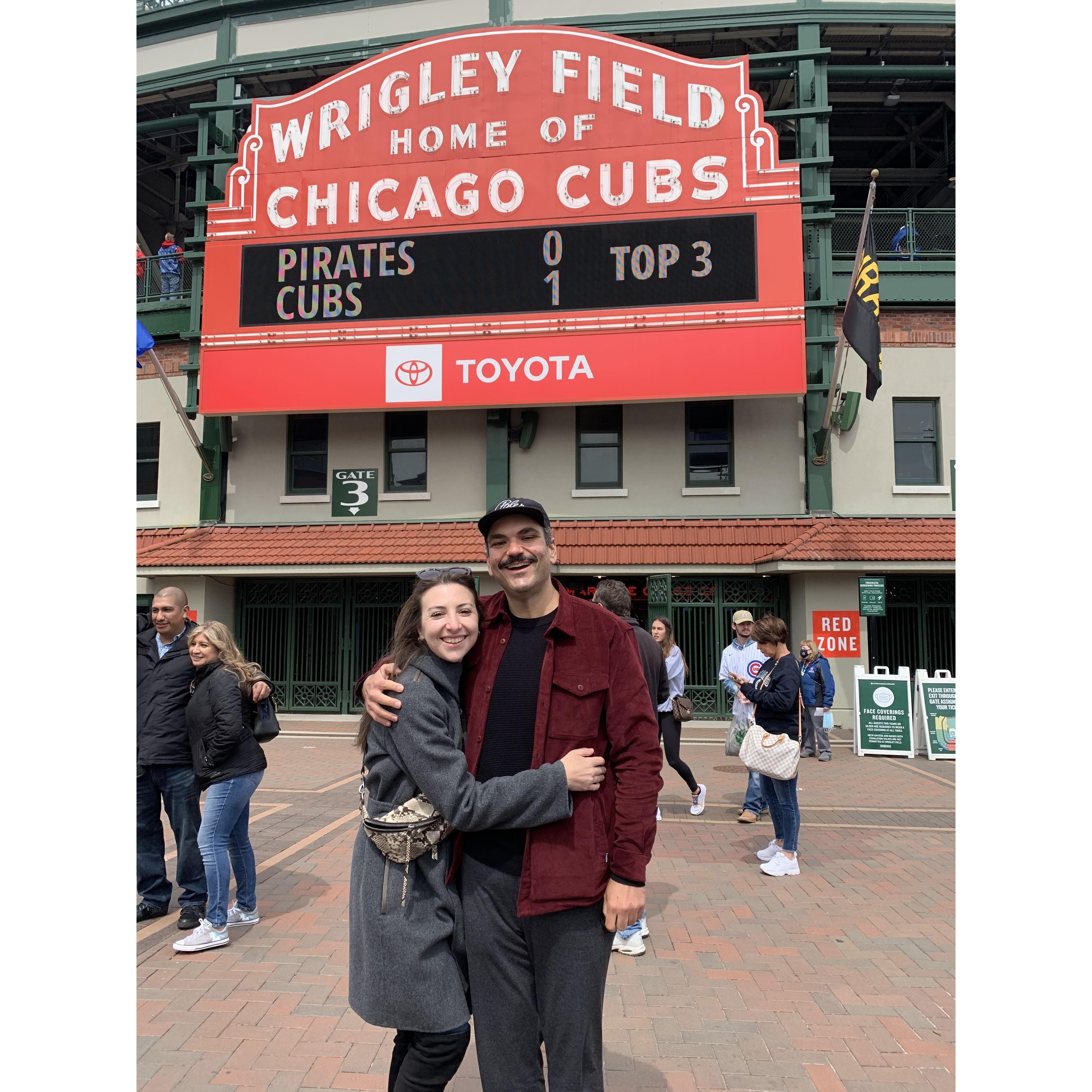 Ian's first time at Wrigley Field!