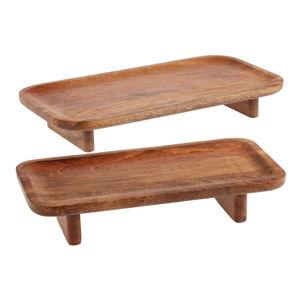 Large Mango Wood Footed Serving Tray - World Market