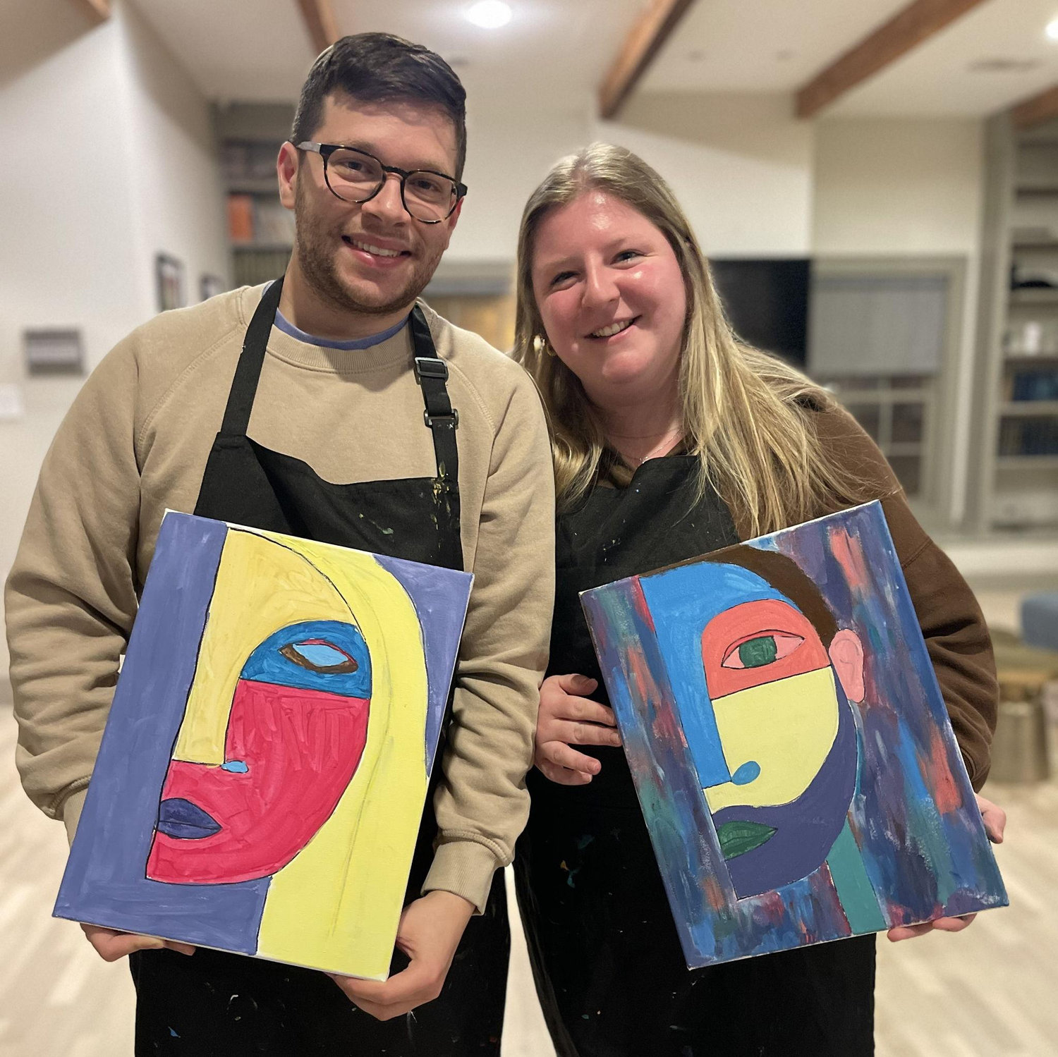 February 2025 - We took a couple's painting class where we made abstract paintings of each other.