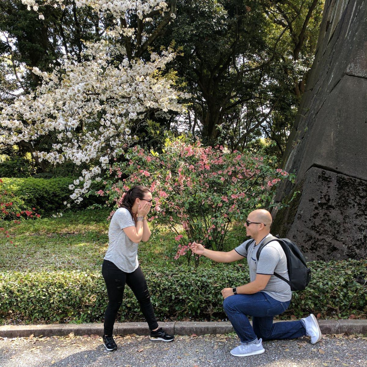 The moment he popped the question!!