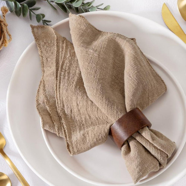 MLMW Boho Napkins Cloth Set of 6 Table Linen Dinner Fabric Cloth Napkins Bulk Washable 16.5"×16.5" for Wedding Party Baby Bridal Shower Birthday Table Decorations
