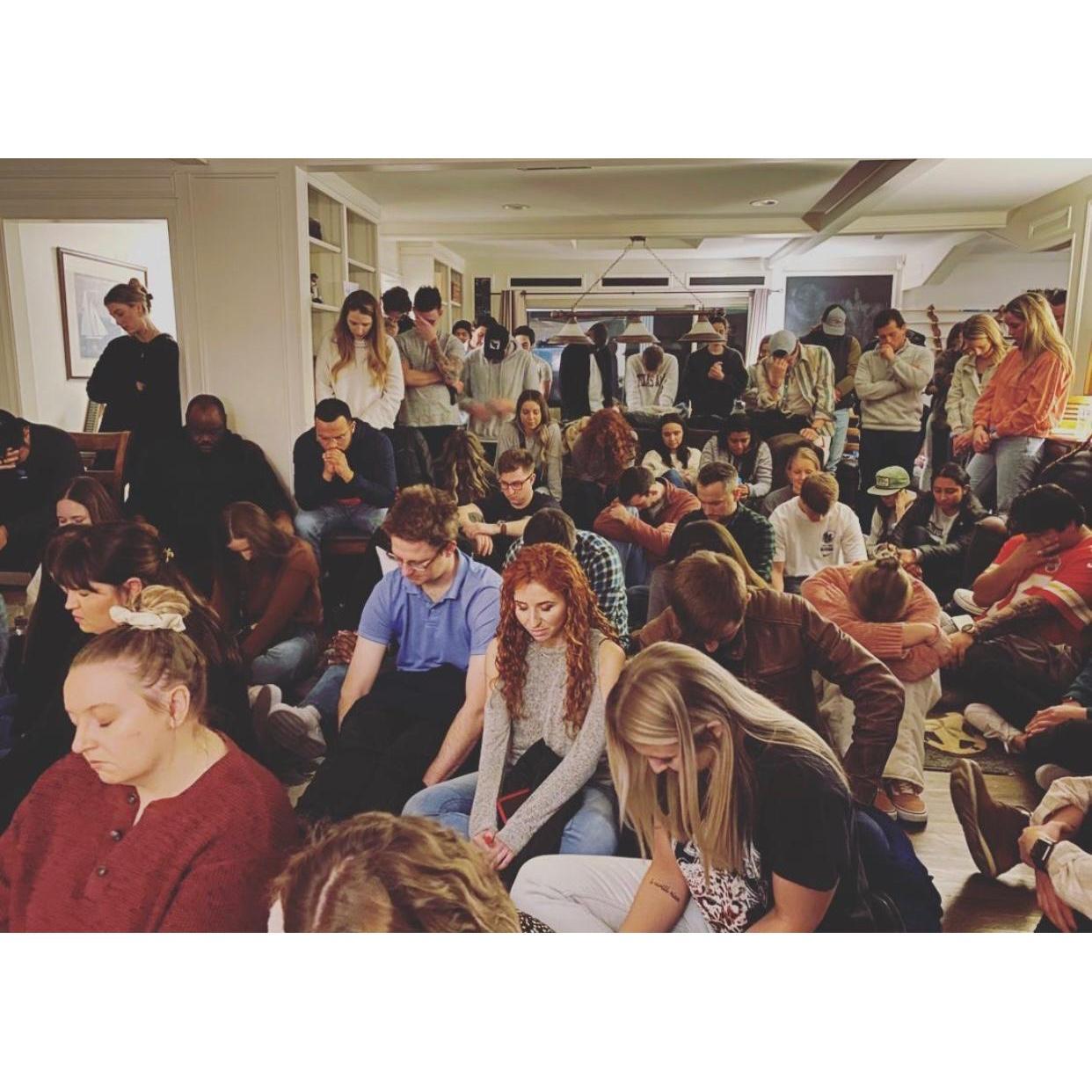 Before we became officially boyfriend and girlfriend, we were seeking the Lord together. Can you find us in the picture? (Feb, 2022)