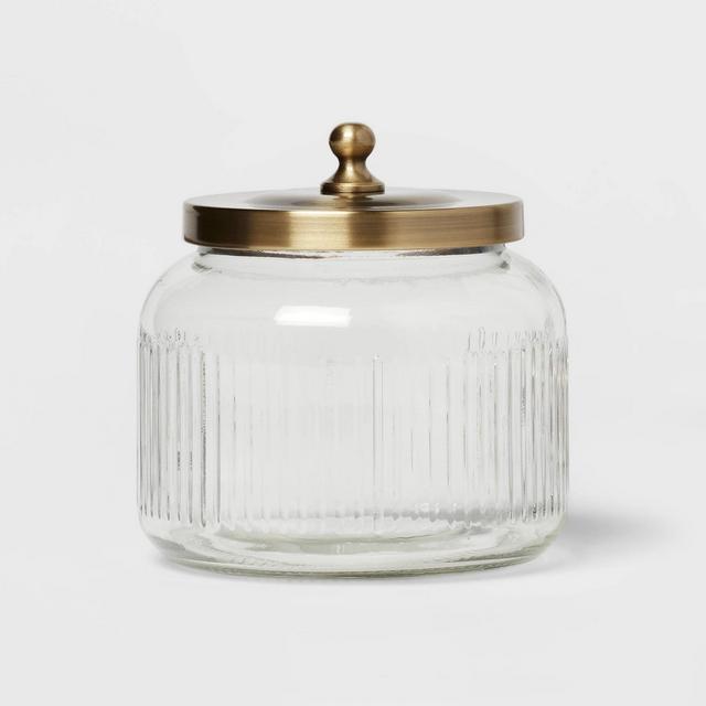 Small Glass Bath Canister Brass - Threshold™