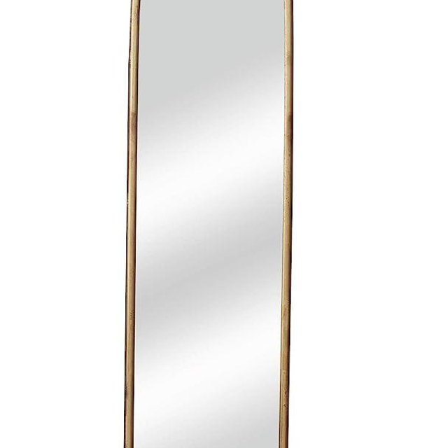 No/Brand Vintage Full Length Wall Mirror with Arched Metal Frame, Full Body Mirror Dressing Mirror Make Up Mirror for Bathroom Bedroom Living Room Dining Room Entry, Antique Gold, 12-1/4 x 50 INCH