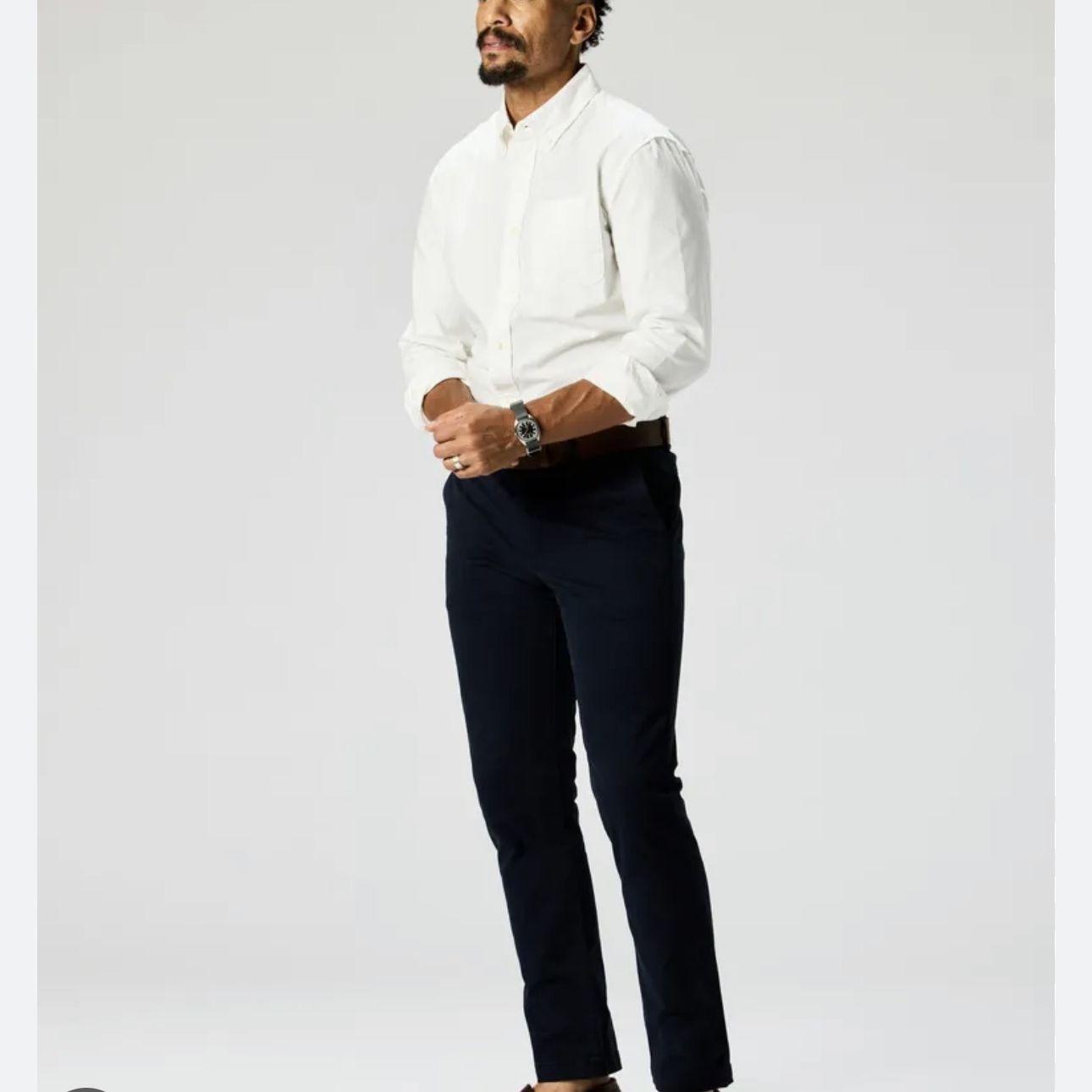 A chic and elegant look where men can wear slacks with a button down or lightweight suit.