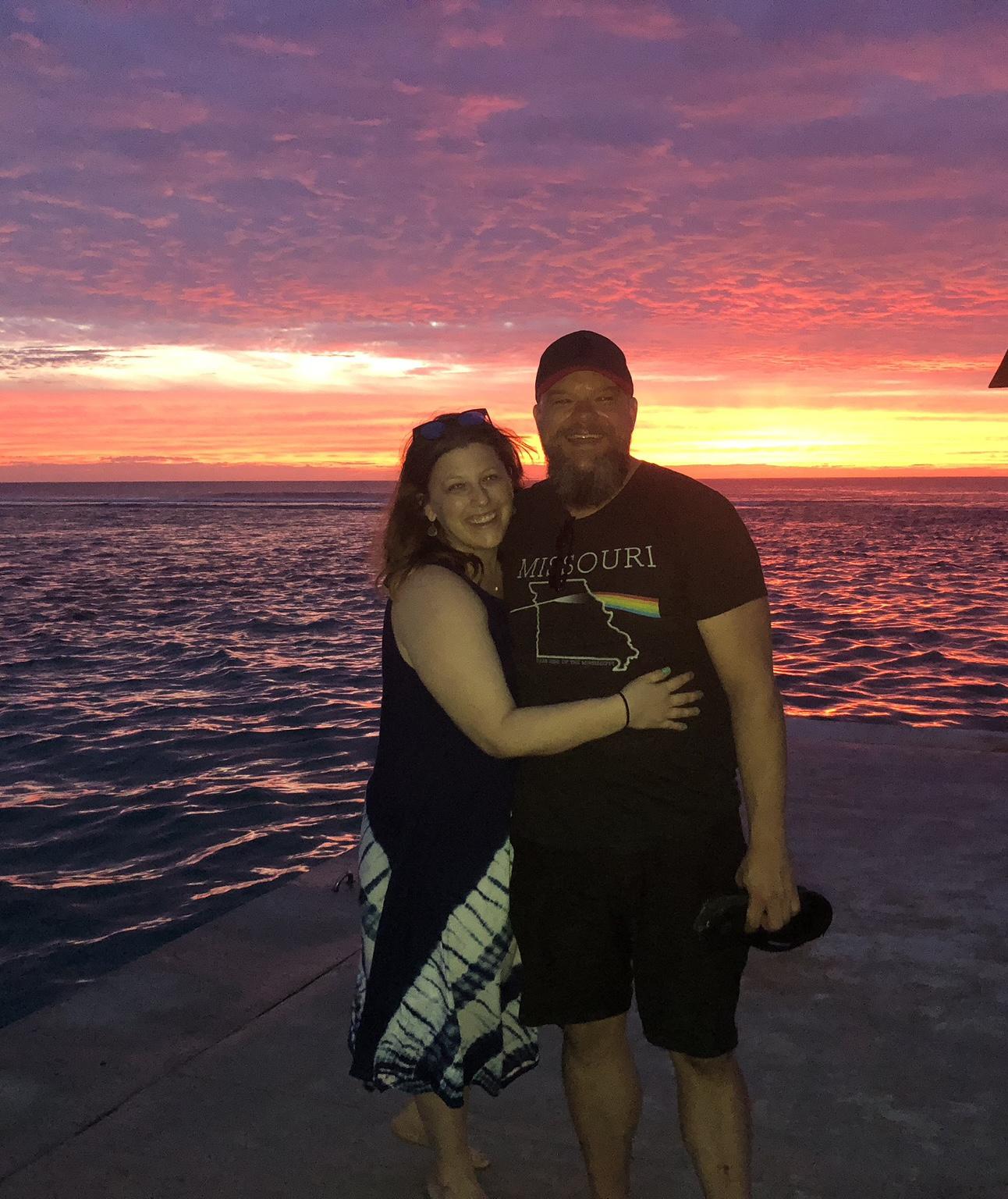 The most beautiful sunset we've ever seen in Rorotonga, Cook Islands. We were there for our dearest Charlotte and Brad's wedding.