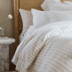 Organic Cotton Spa Sateen Ruffled Duvet Cover